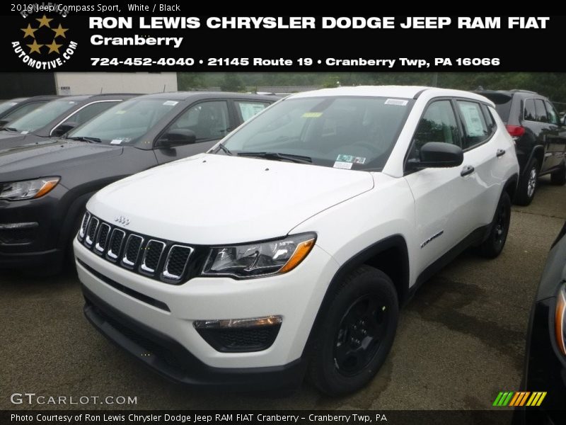 White / Black 2019 Jeep Compass Sport