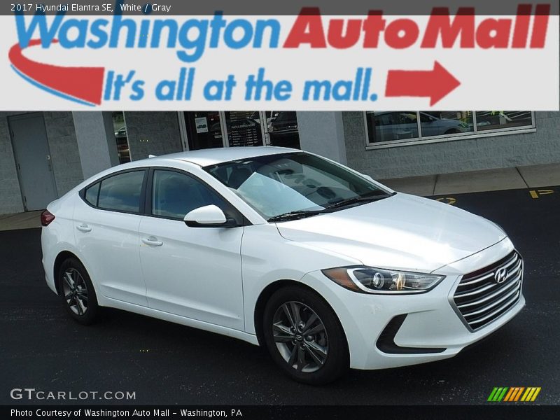 White / Gray 2017 Hyundai Elantra SE