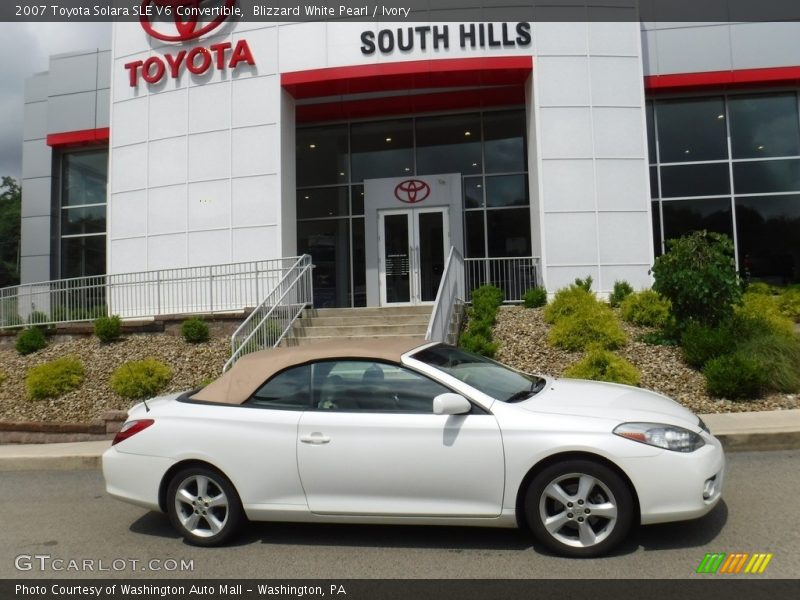 Blizzard White Pearl / Ivory 2007 Toyota Solara SLE V6 Convertible