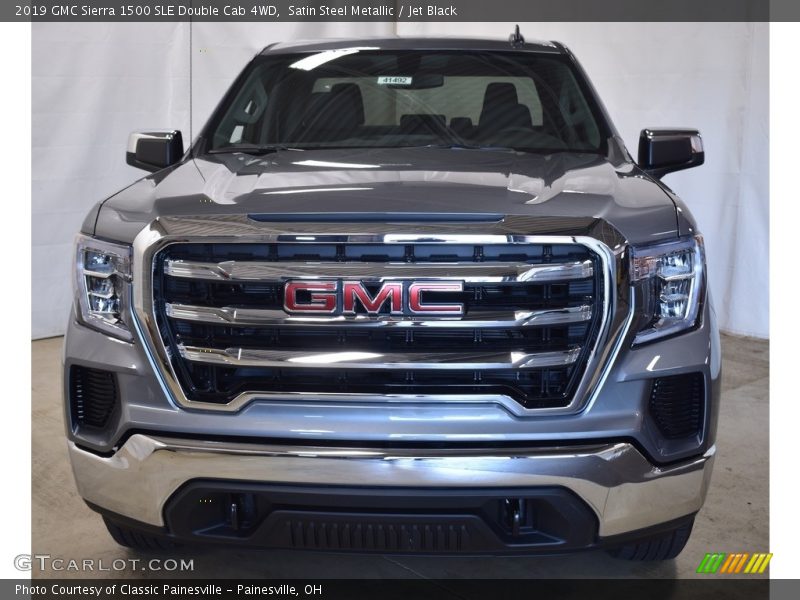 Satin Steel Metallic / Jet Black 2019 GMC Sierra 1500 SLE Double Cab 4WD
