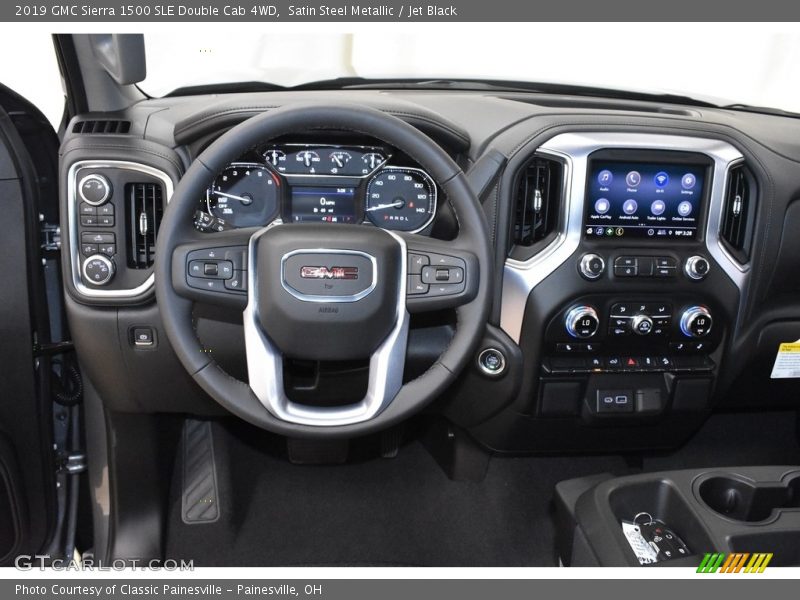 Satin Steel Metallic / Jet Black 2019 GMC Sierra 1500 SLE Double Cab 4WD