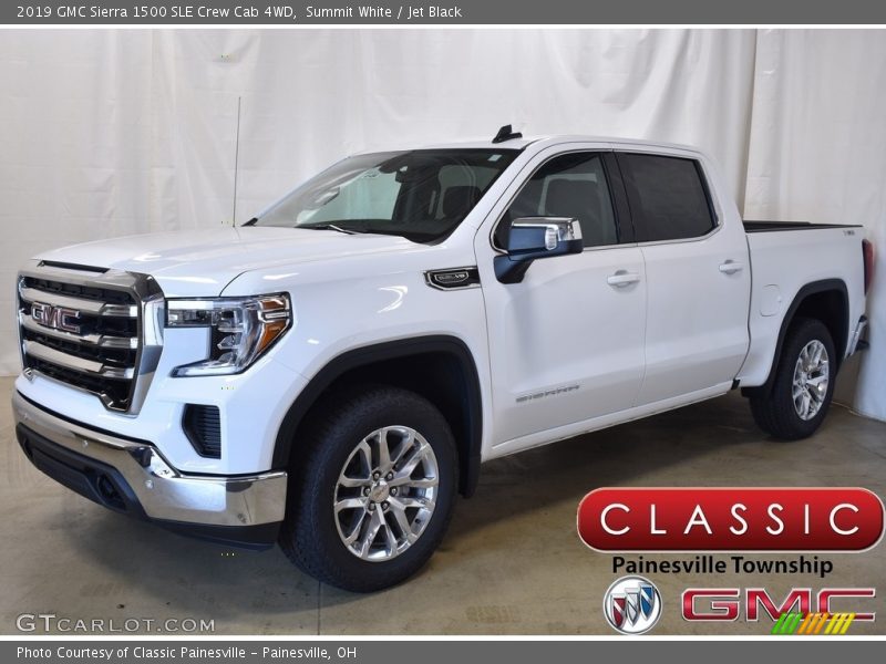 Summit White / Jet Black 2019 GMC Sierra 1500 SLE Crew Cab 4WD