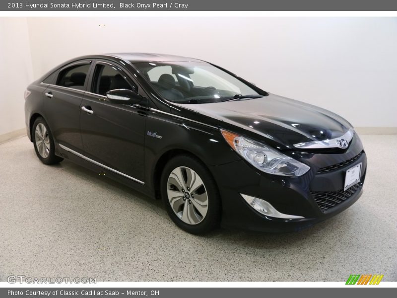 Black Onyx Pearl / Gray 2013 Hyundai Sonata Hybrid Limited