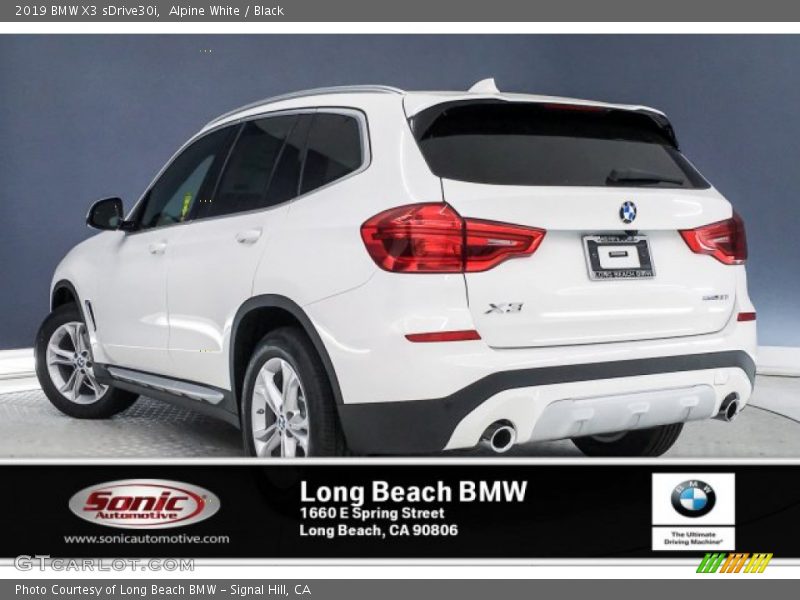 Alpine White / Black 2019 BMW X3 sDrive30i