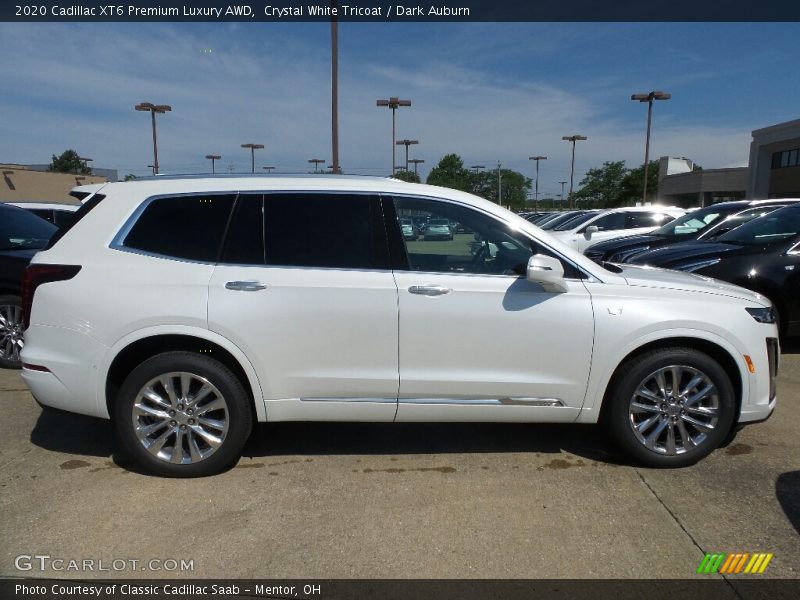 Crystal White Tricoat / Dark Auburn 2020 Cadillac XT6 Premium Luxury AWD