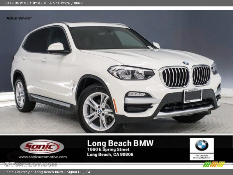 Alpine White / Black 2019 BMW X3 sDrive30i