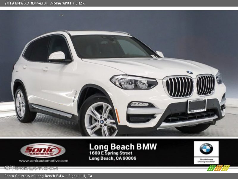 Alpine White / Black 2019 BMW X3 sDrive30i