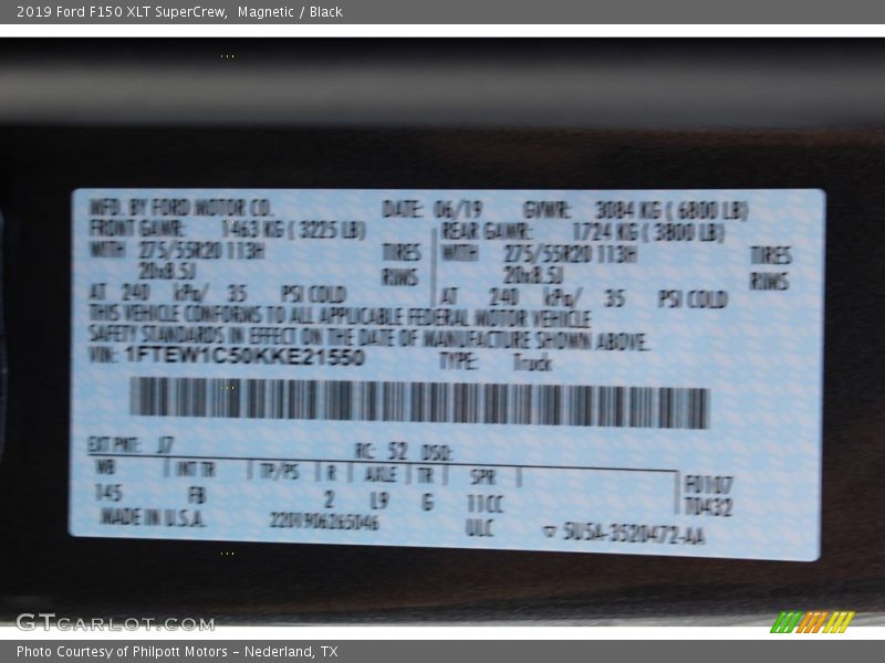 Magnetic / Black 2019 Ford F150 XLT SuperCrew