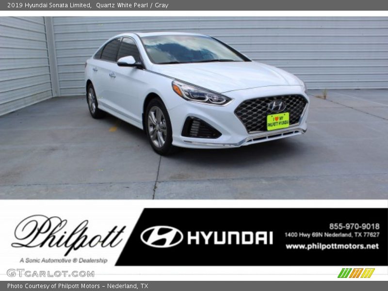 Quartz White Pearl / Gray 2019 Hyundai Sonata Limited