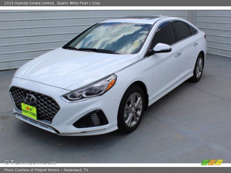 Quartz White Pearl / Gray 2019 Hyundai Sonata Limited