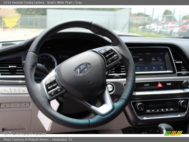 Quartz White Pearl / Gray 2019 Hyundai Sonata Limited
