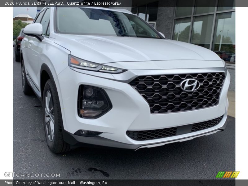 Quartz White / Espresso/Gray 2020 Hyundai Santa Fe SEL AWD