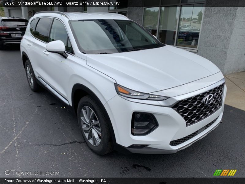 Quartz White / Espresso/Gray 2020 Hyundai Santa Fe SEL AWD