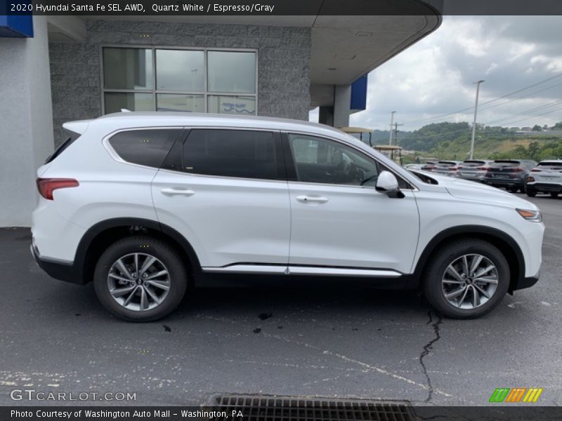 Quartz White / Espresso/Gray 2020 Hyundai Santa Fe SEL AWD