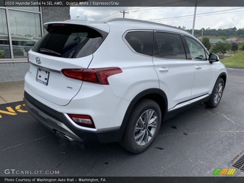 Quartz White / Espresso/Gray 2020 Hyundai Santa Fe SEL AWD