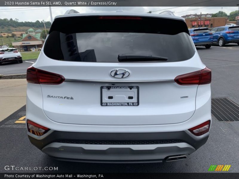 Quartz White / Espresso/Gray 2020 Hyundai Santa Fe SEL AWD