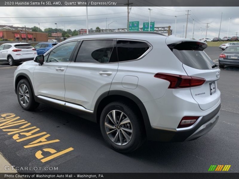 Quartz White / Espresso/Gray 2020 Hyundai Santa Fe SEL AWD