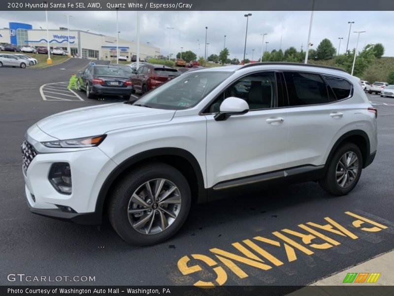 Quartz White / Espresso/Gray 2020 Hyundai Santa Fe SEL AWD