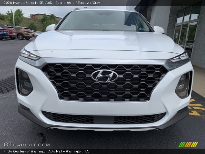 Quartz White / Espresso/Gray 2020 Hyundai Santa Fe SEL AWD