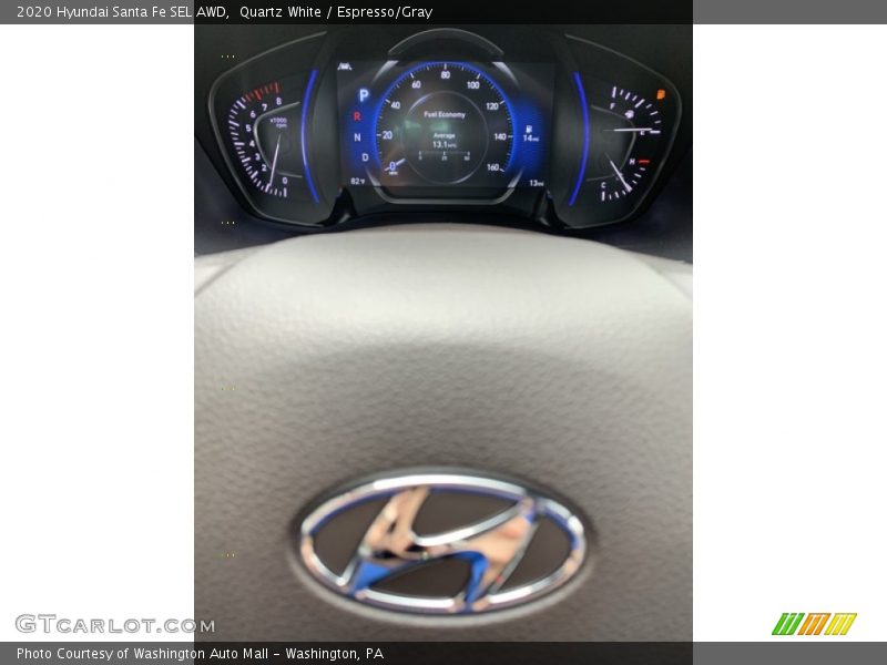 Quartz White / Espresso/Gray 2020 Hyundai Santa Fe SEL AWD
