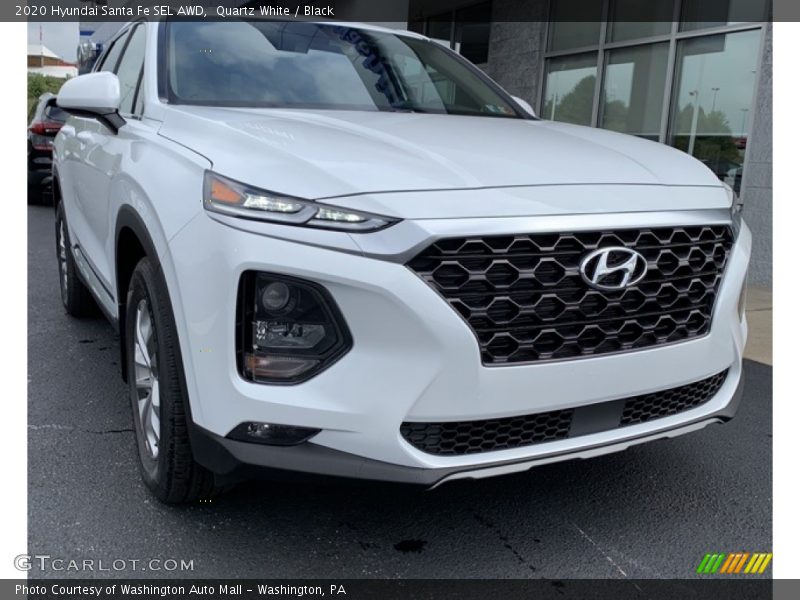 Quartz White / Black 2020 Hyundai Santa Fe SEL AWD