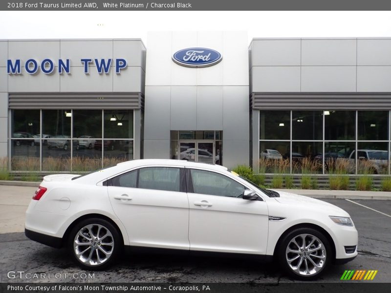 White Platinum / Charcoal Black 2018 Ford Taurus Limited AWD