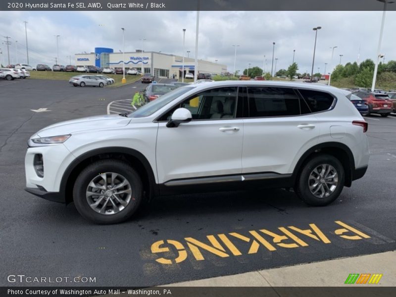 Quartz White / Black 2020 Hyundai Santa Fe SEL AWD