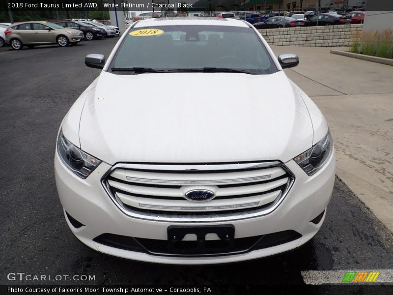 White Platinum / Charcoal Black 2018 Ford Taurus Limited AWD