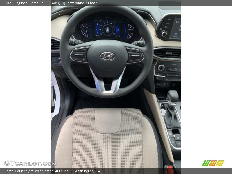 Quartz White / Black 2020 Hyundai Santa Fe SEL AWD