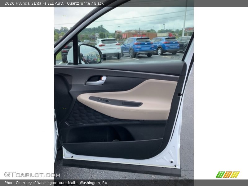 Quartz White / Black 2020 Hyundai Santa Fe SEL AWD