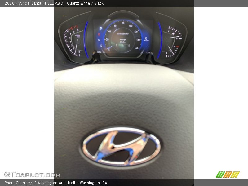 Quartz White / Black 2020 Hyundai Santa Fe SEL AWD