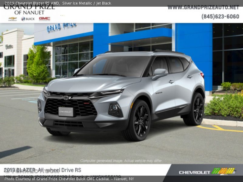 Silver Ice Metallic / Jet Black 2019 Chevrolet Blazer RS AWD