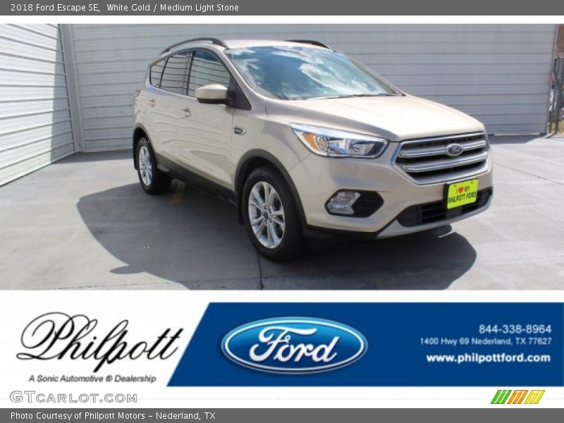 White Gold / Medium Light Stone 2018 Ford Escape SE