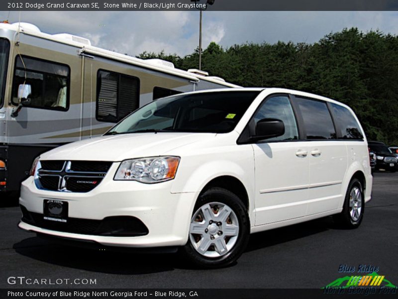 Stone White / Black/Light Graystone 2012 Dodge Grand Caravan SE