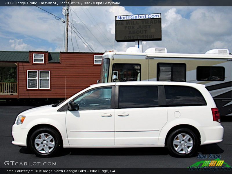 Stone White / Black/Light Graystone 2012 Dodge Grand Caravan SE
