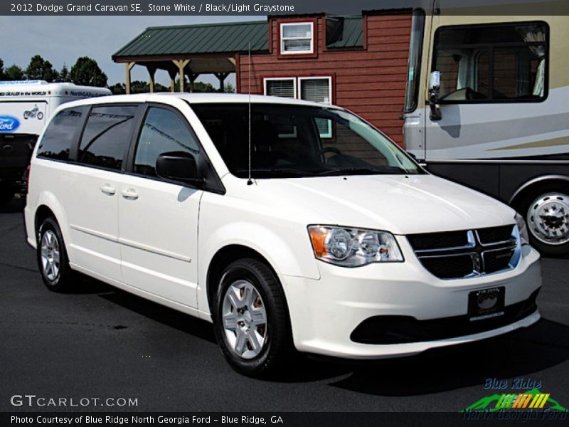 Stone White / Black/Light Graystone 2012 Dodge Grand Caravan SE