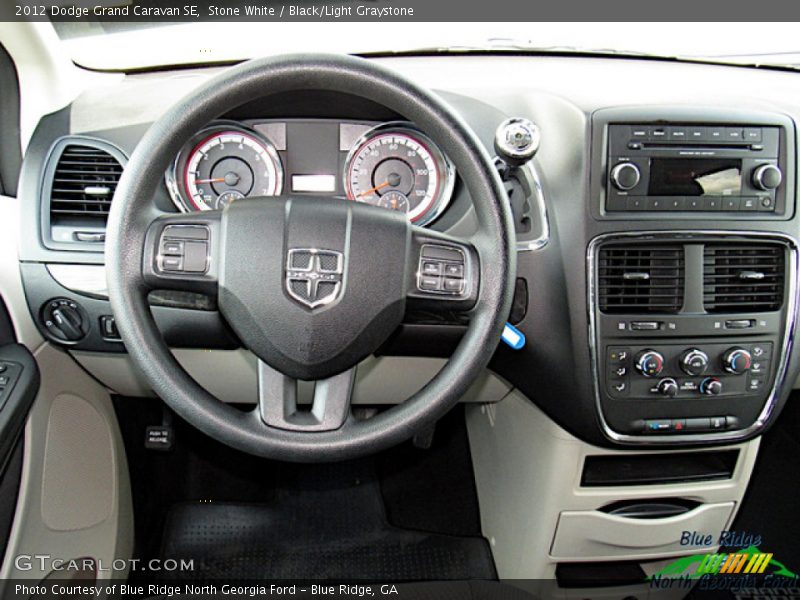 Stone White / Black/Light Graystone 2012 Dodge Grand Caravan SE