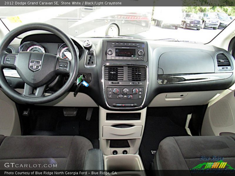 Stone White / Black/Light Graystone 2012 Dodge Grand Caravan SE