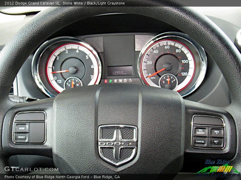 Stone White / Black/Light Graystone 2012 Dodge Grand Caravan SE