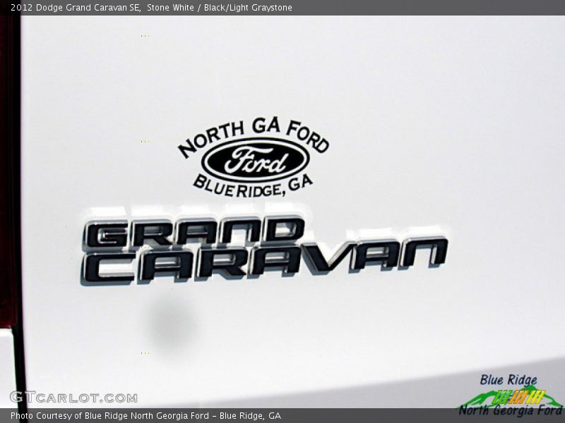 Stone White / Black/Light Graystone 2012 Dodge Grand Caravan SE