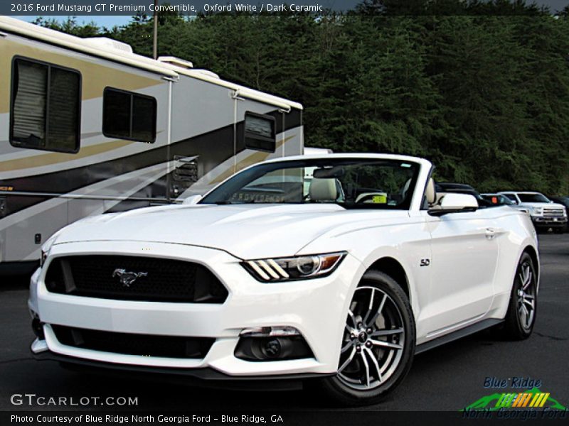 Oxford White / Dark Ceramic 2016 Ford Mustang GT Premium Convertible