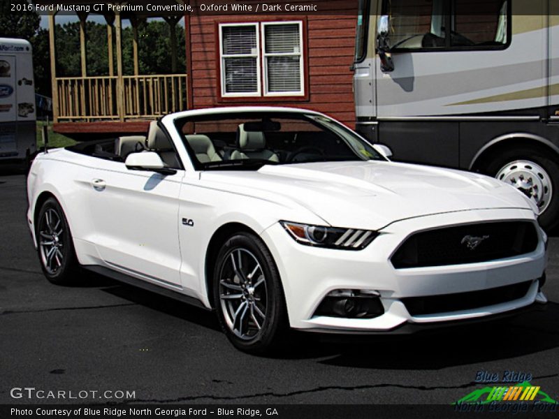 Oxford White / Dark Ceramic 2016 Ford Mustang GT Premium Convertible