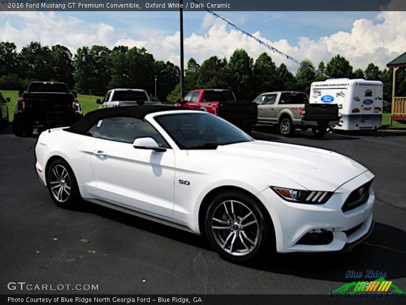 Oxford White / Dark Ceramic 2016 Ford Mustang GT Premium Convertible