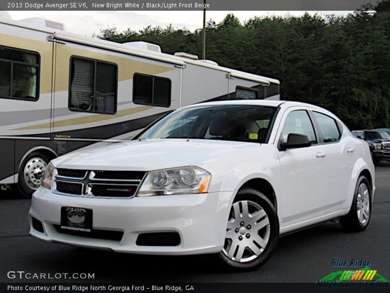 New Bright White / Black/Light Frost Beige 2013 Dodge Avenger SE V6