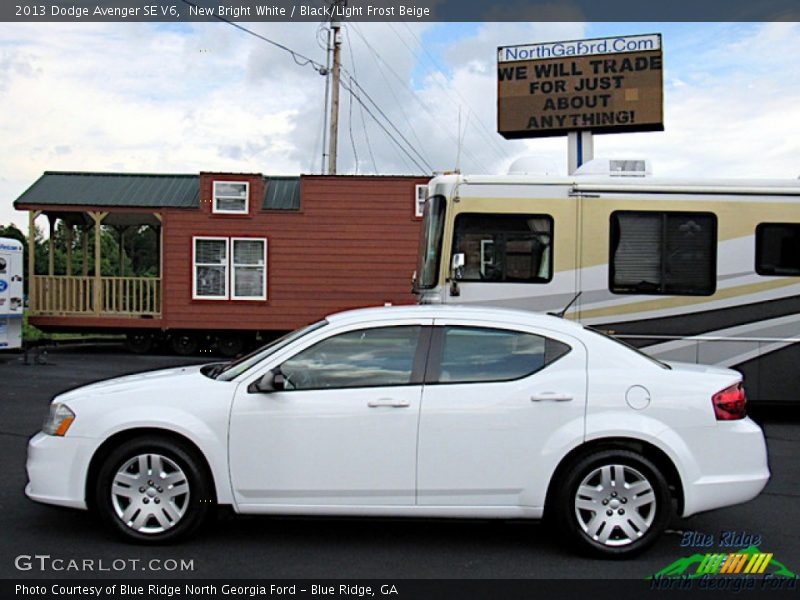 New Bright White / Black/Light Frost Beige 2013 Dodge Avenger SE V6