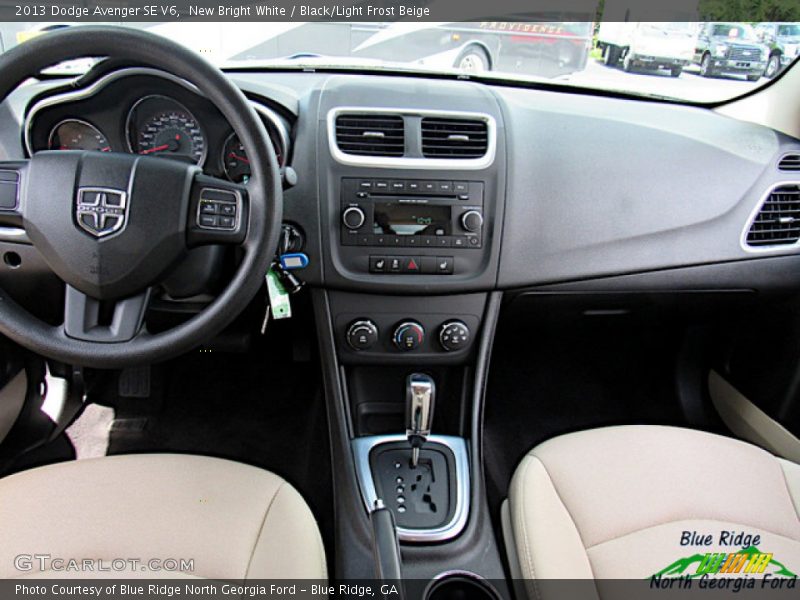 New Bright White / Black/Light Frost Beige 2013 Dodge Avenger SE V6