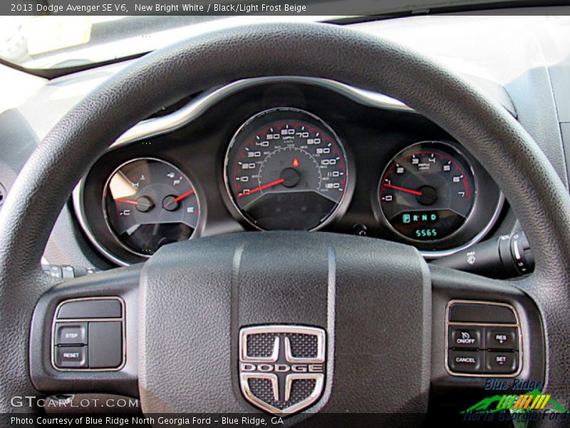 New Bright White / Black/Light Frost Beige 2013 Dodge Avenger SE V6
