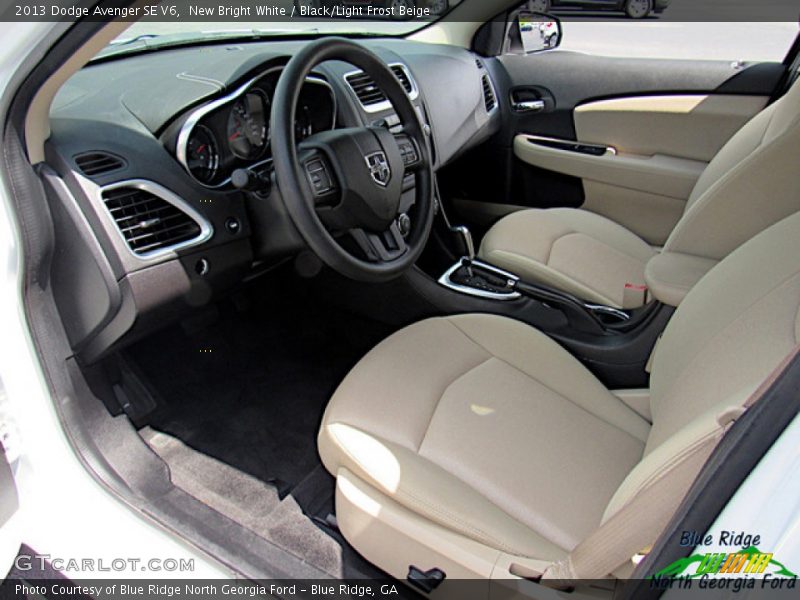 New Bright White / Black/Light Frost Beige 2013 Dodge Avenger SE V6
