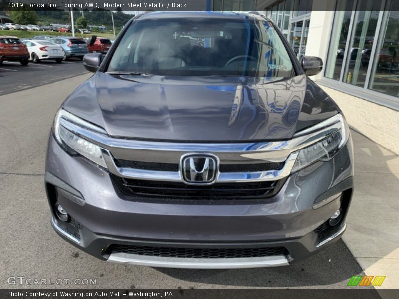 Modern Steel Metallic / Black 2019 Honda Pilot Touring AWD