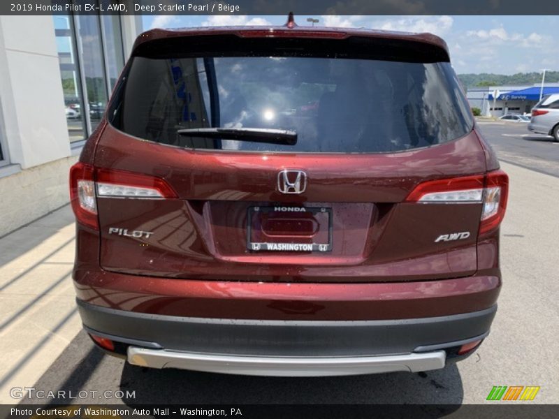 Deep Scarlet Pearl / Beige 2019 Honda Pilot EX-L AWD
